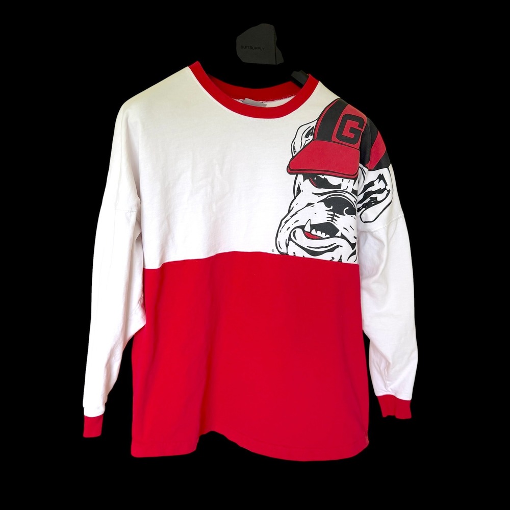 Vintage Y2K University of Georgia Bulldogs Spirit Jersey Shirt Red White M